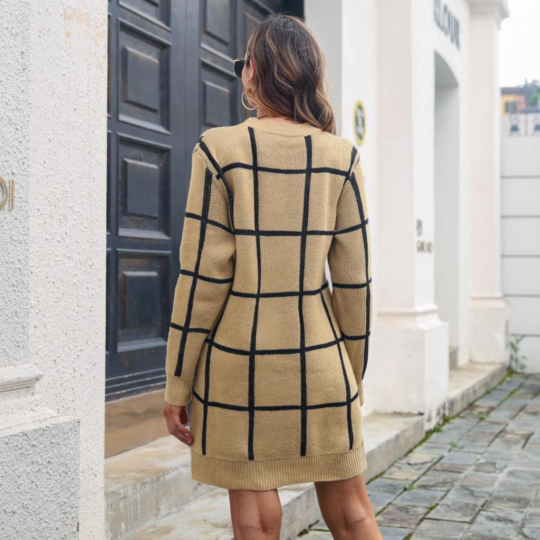 Plaid Perfection Knit Dress