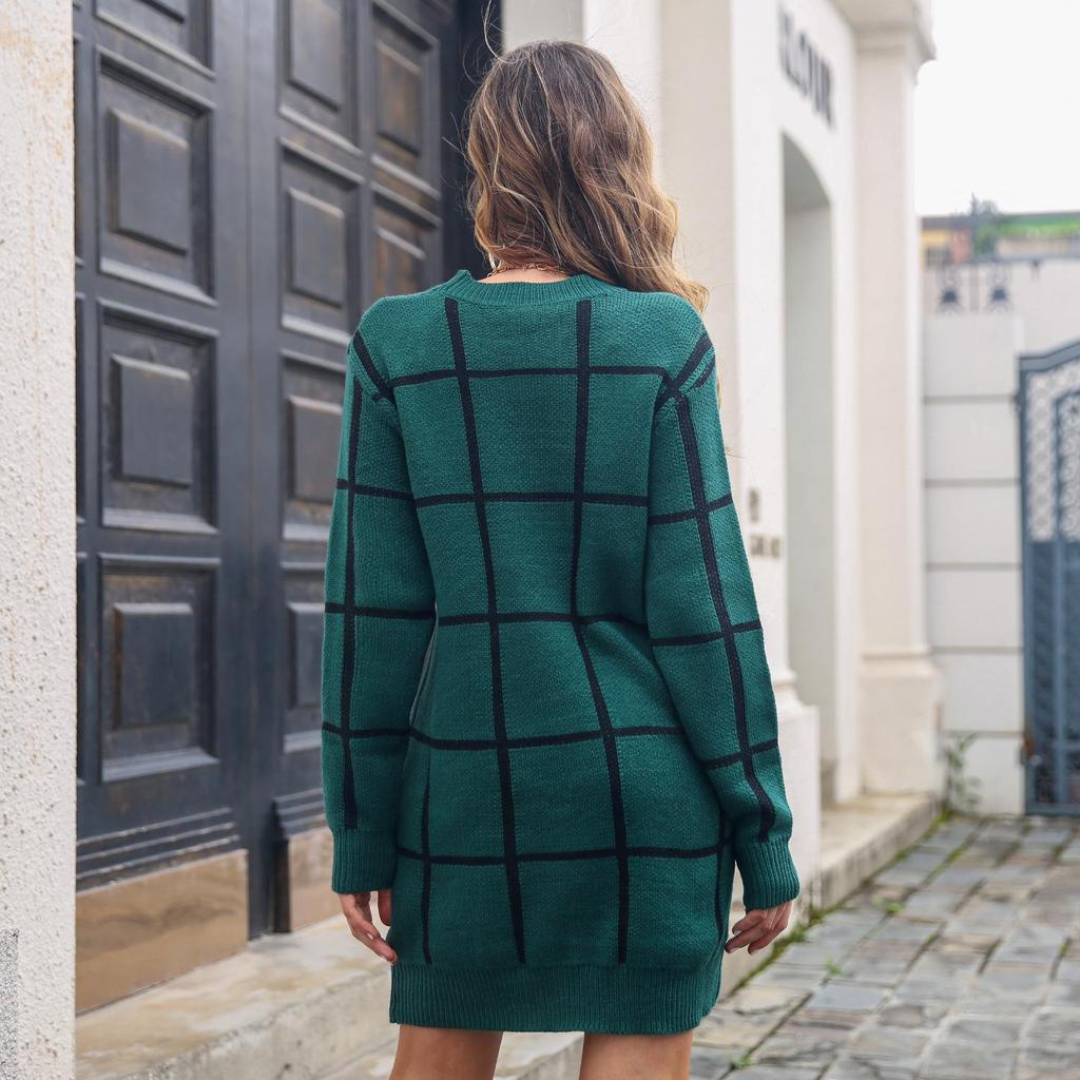 Plaid Perfection Knit Dress