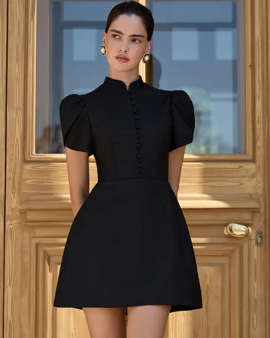 Carolme Aurelia Elegant Dress Black / S Woman Dress