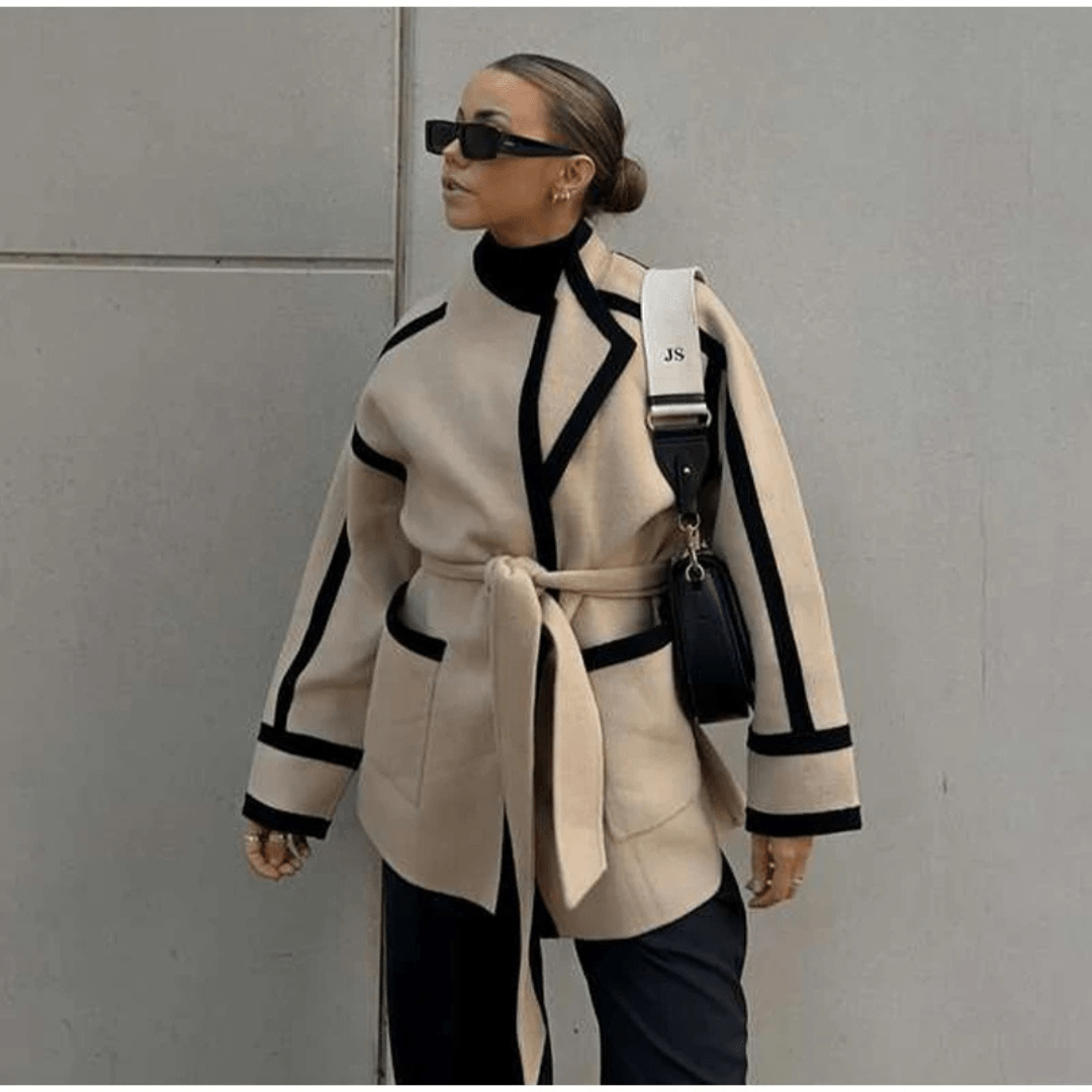 Carolme Classic Line Wool Coat Khaki / S