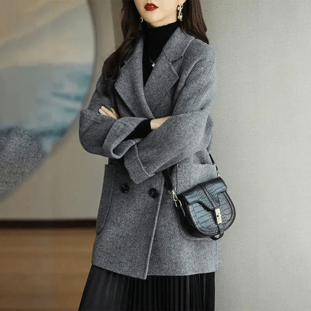 Carolme Classic Wool Overcoat Gray / M