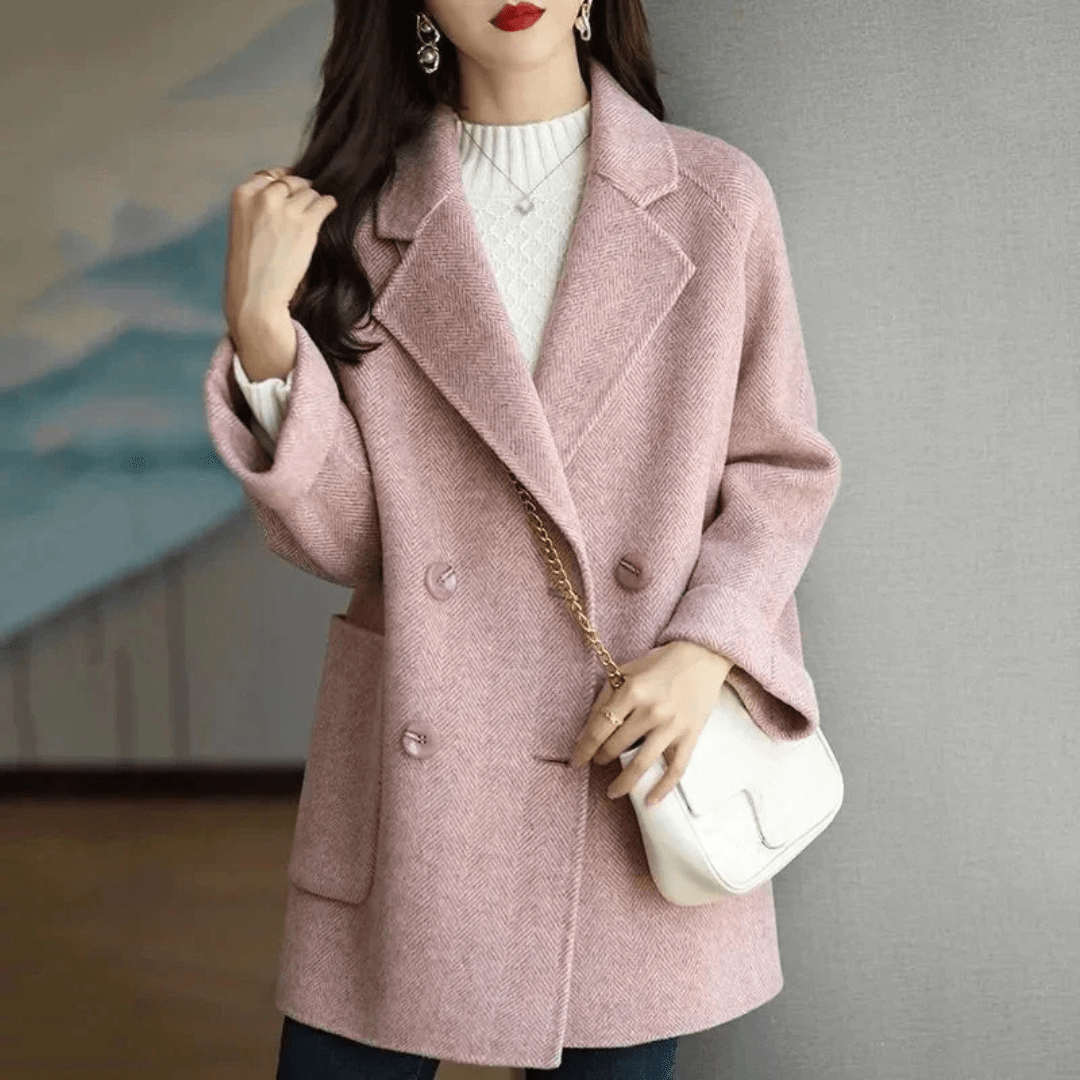 Carolme Classic Wool Overcoat Pink / M