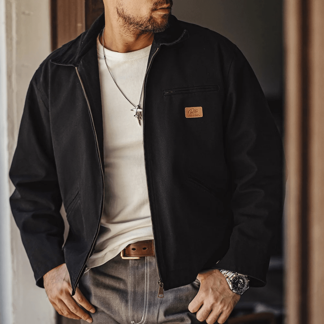 Carolme Detroit Classic Canvas Jacket Black / S