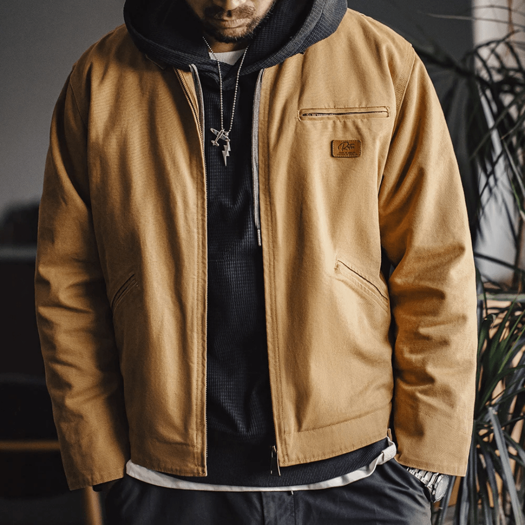 Carolme Detroit Classic Canvas Jacket Khaki / S