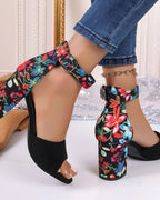 Carolme Floral High Heels woman shoes high heels