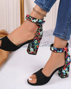 Carolme Floral High Heels woman shoes high heels