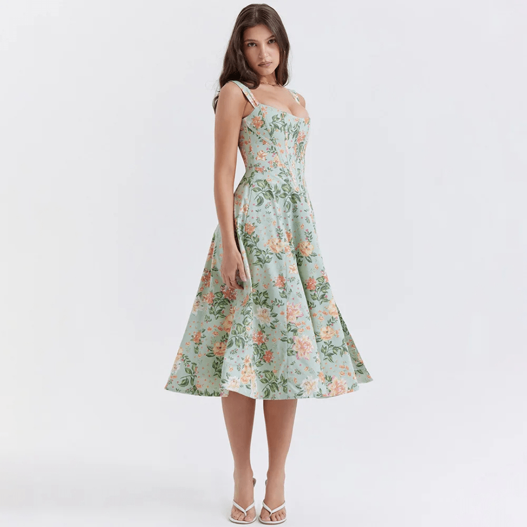 Carolme Floral Whimsy Midi Dress