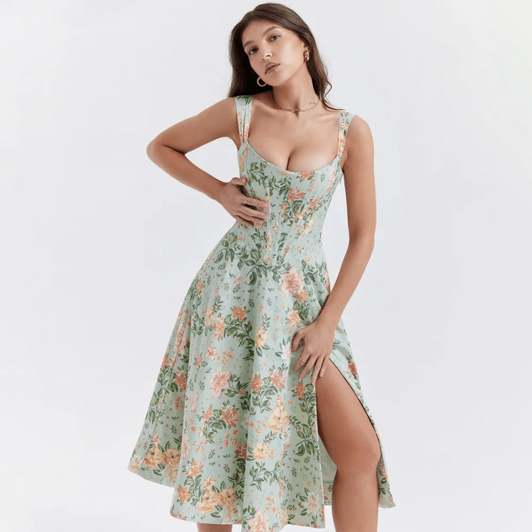 Carolme Floral Whimsy Midi Dress