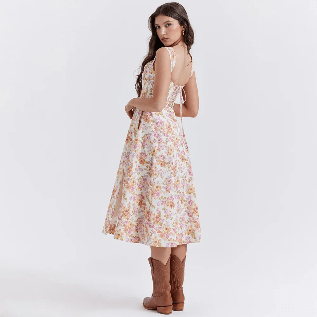 Carolme Floral Whimsy Midi Dress