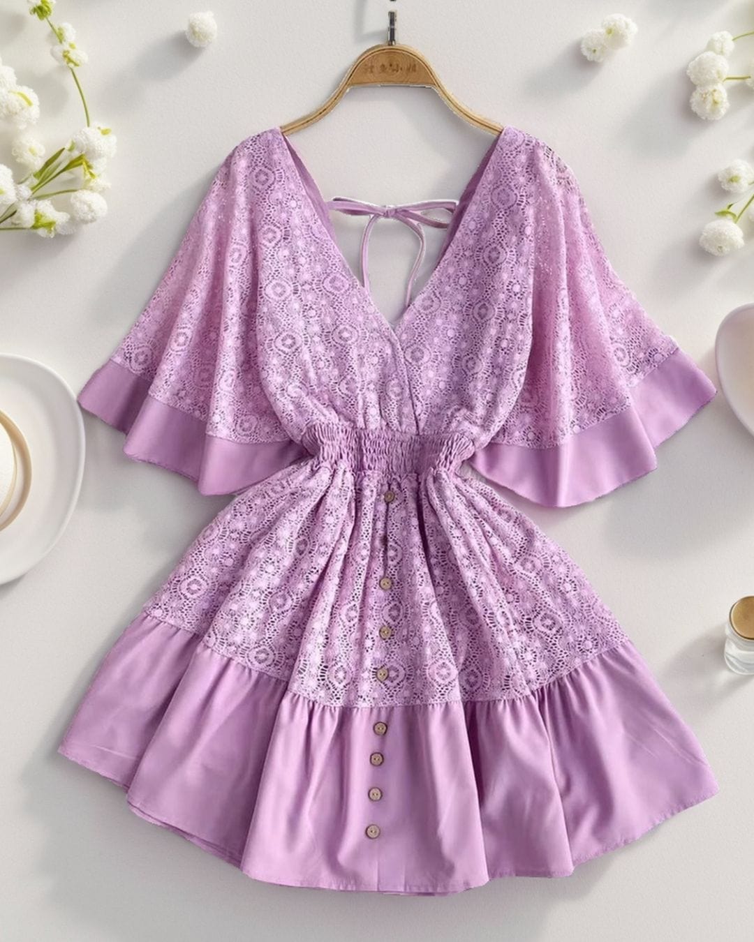 Carolme Isla Mini Dress Lavender / S woman summer collection