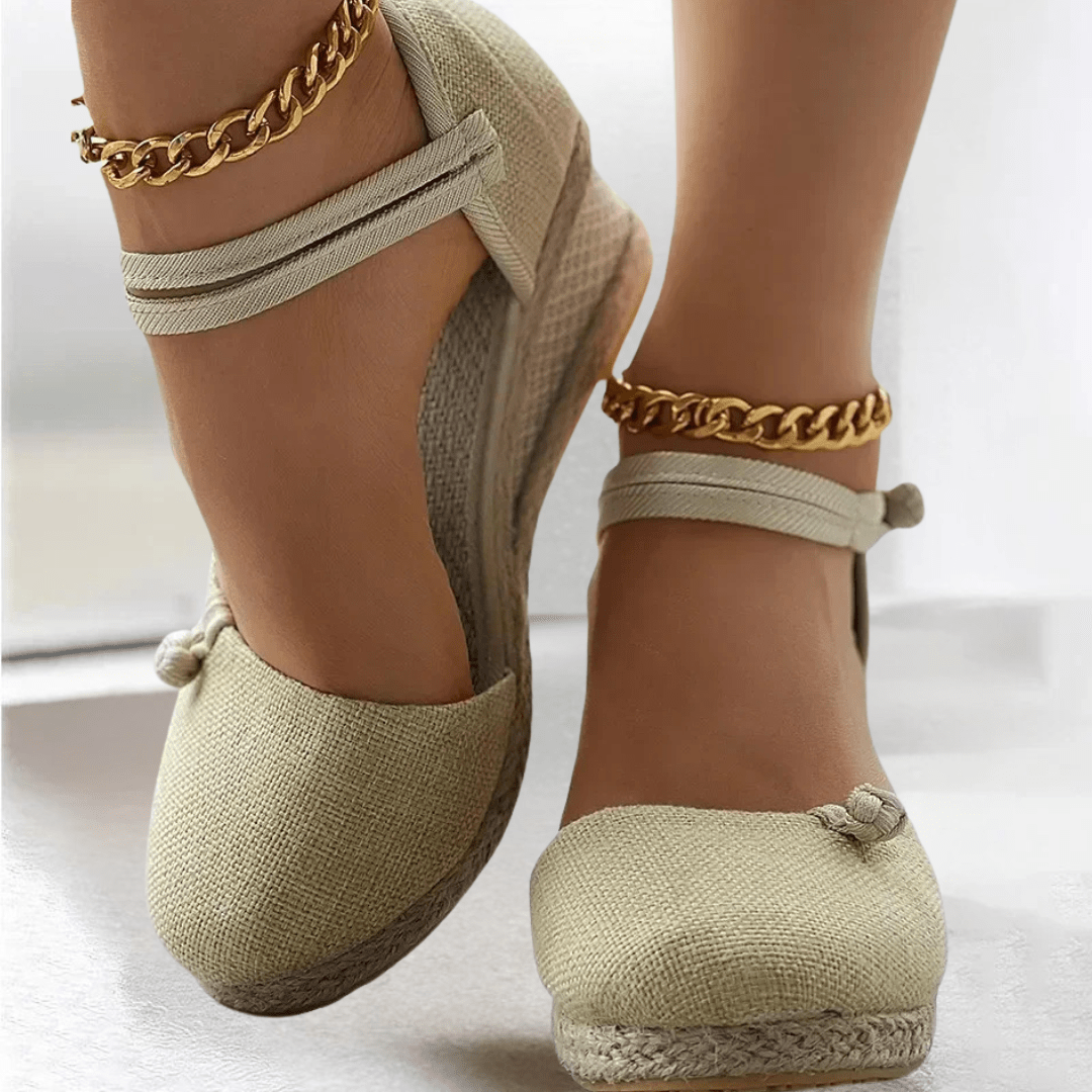 Carolme Linen Luxe Sandals Beige / 34