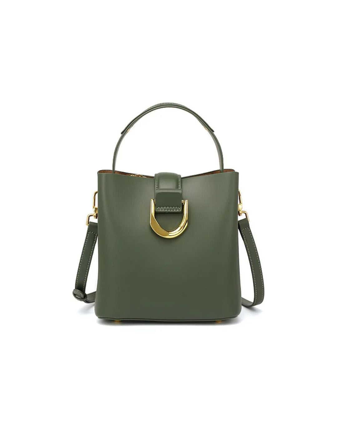 Carolme Madrid Leather Bag Olive Green woman bags