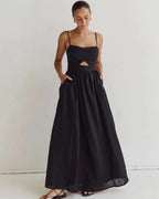 Carolme Sienna Cotton Dress Black / S Woman summer Dress