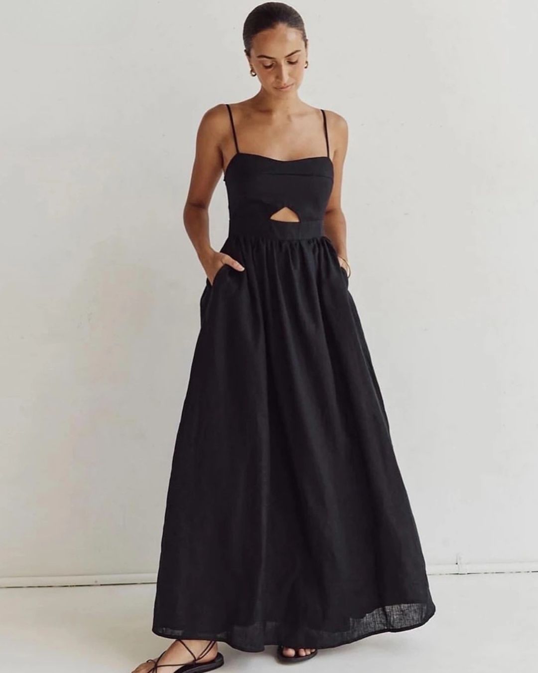 Carolme Sienna Cotton Dress Black / S Woman summer Dress