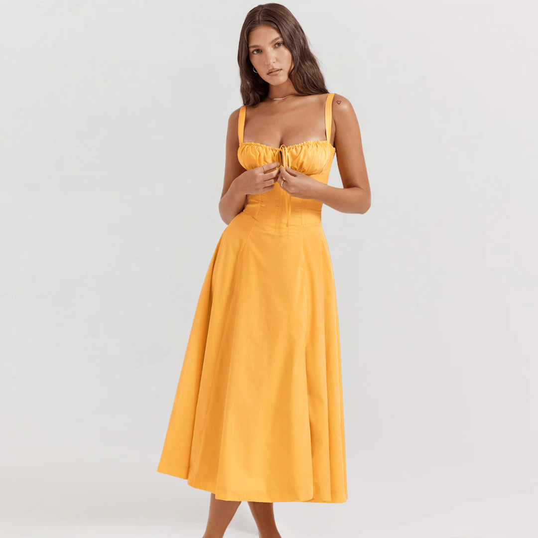 Carolme Summer Bliss Dress Orange / XS
