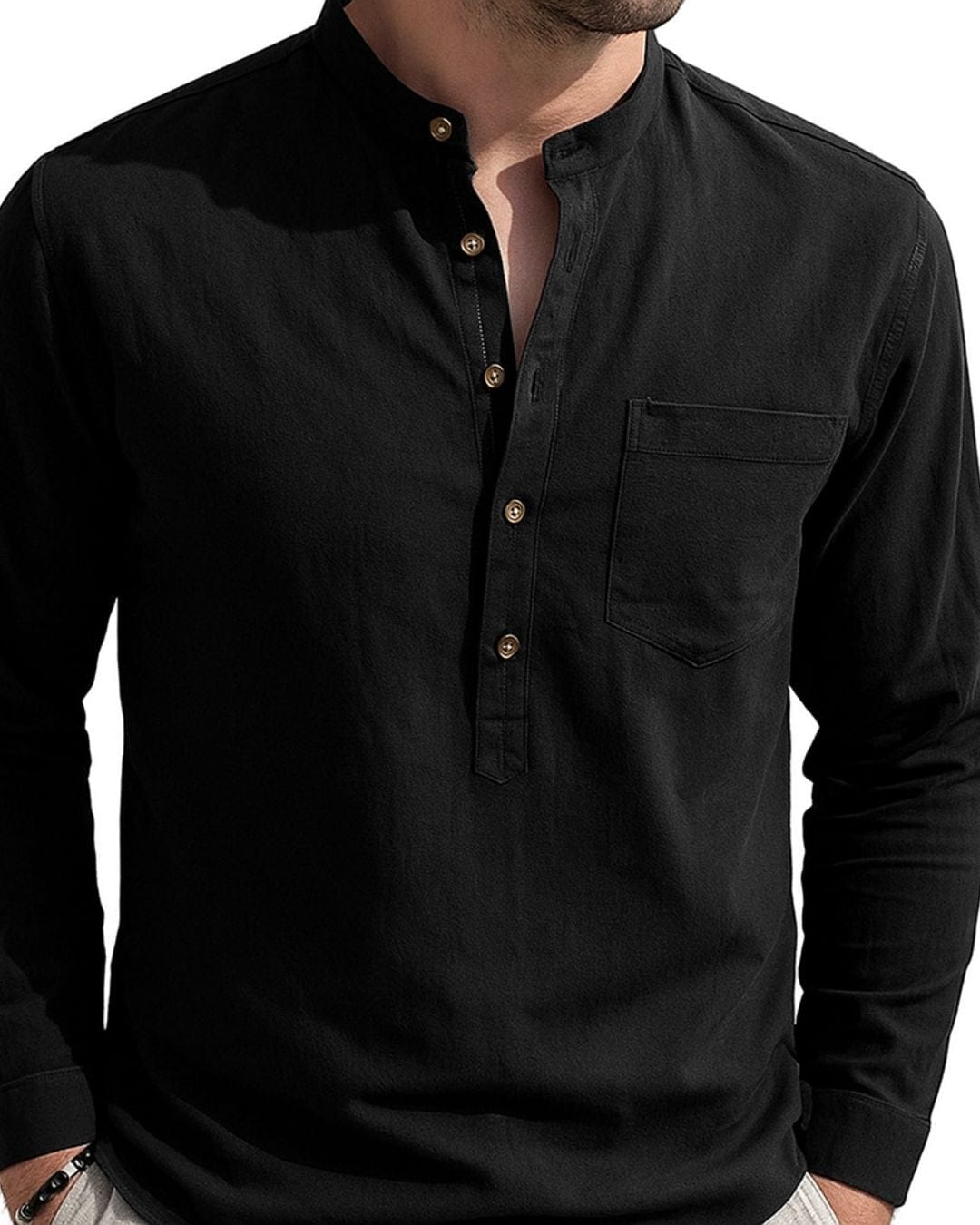 Carolme Theo Cotton Shirt Black / S man shirts
