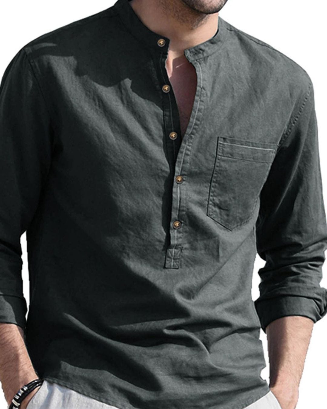 Carolme Theo Cotton Shirt Gray / S man shirts