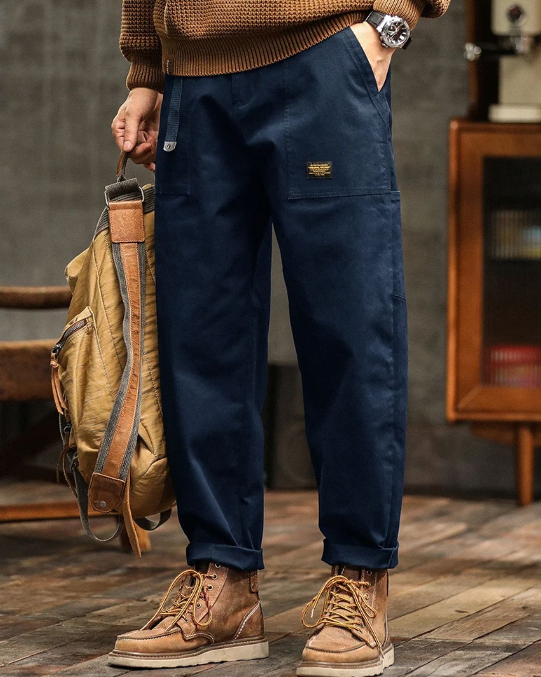 Carolme Vintage Cargo Pants man pants trousers