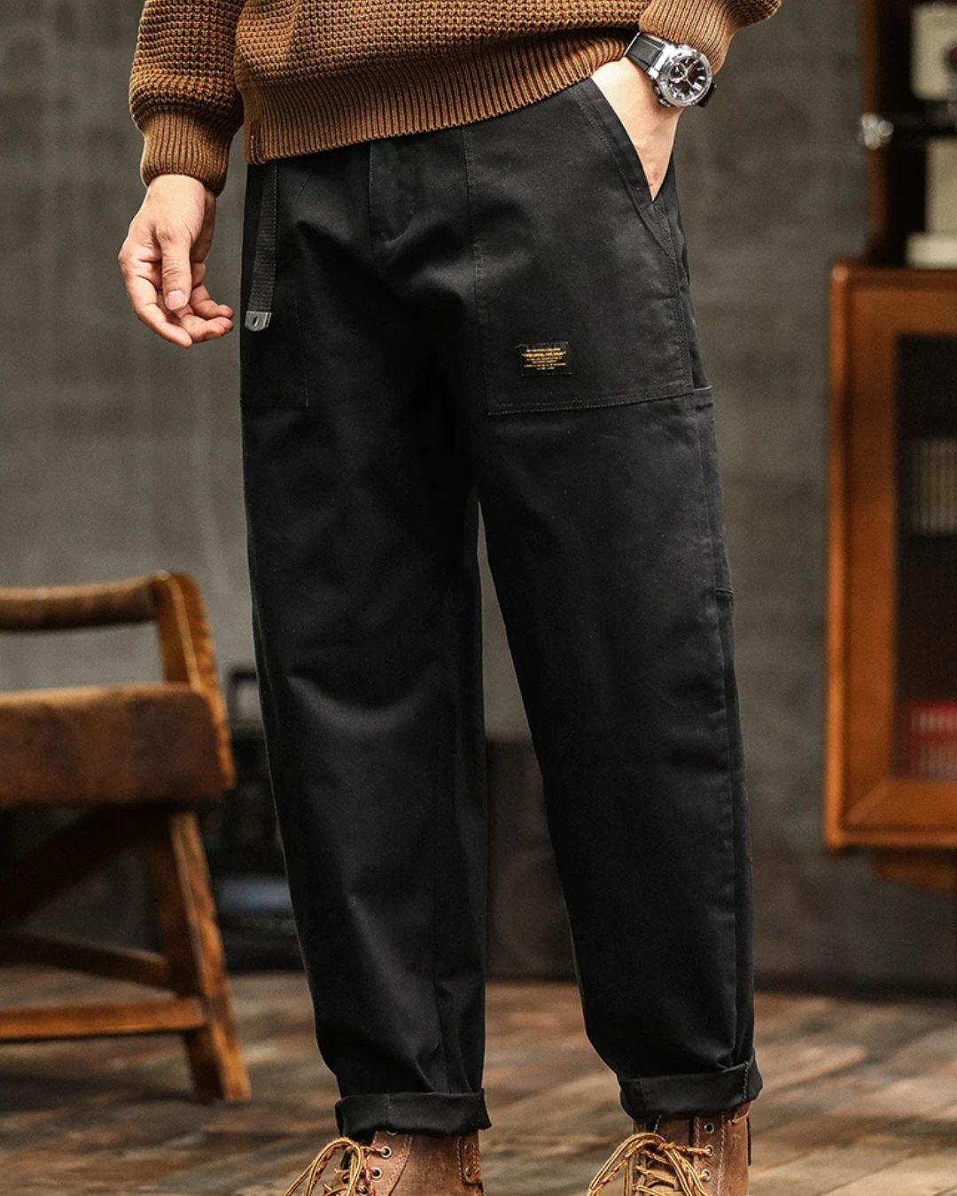 Carolme Vintage Cargo Pants man pants trousers